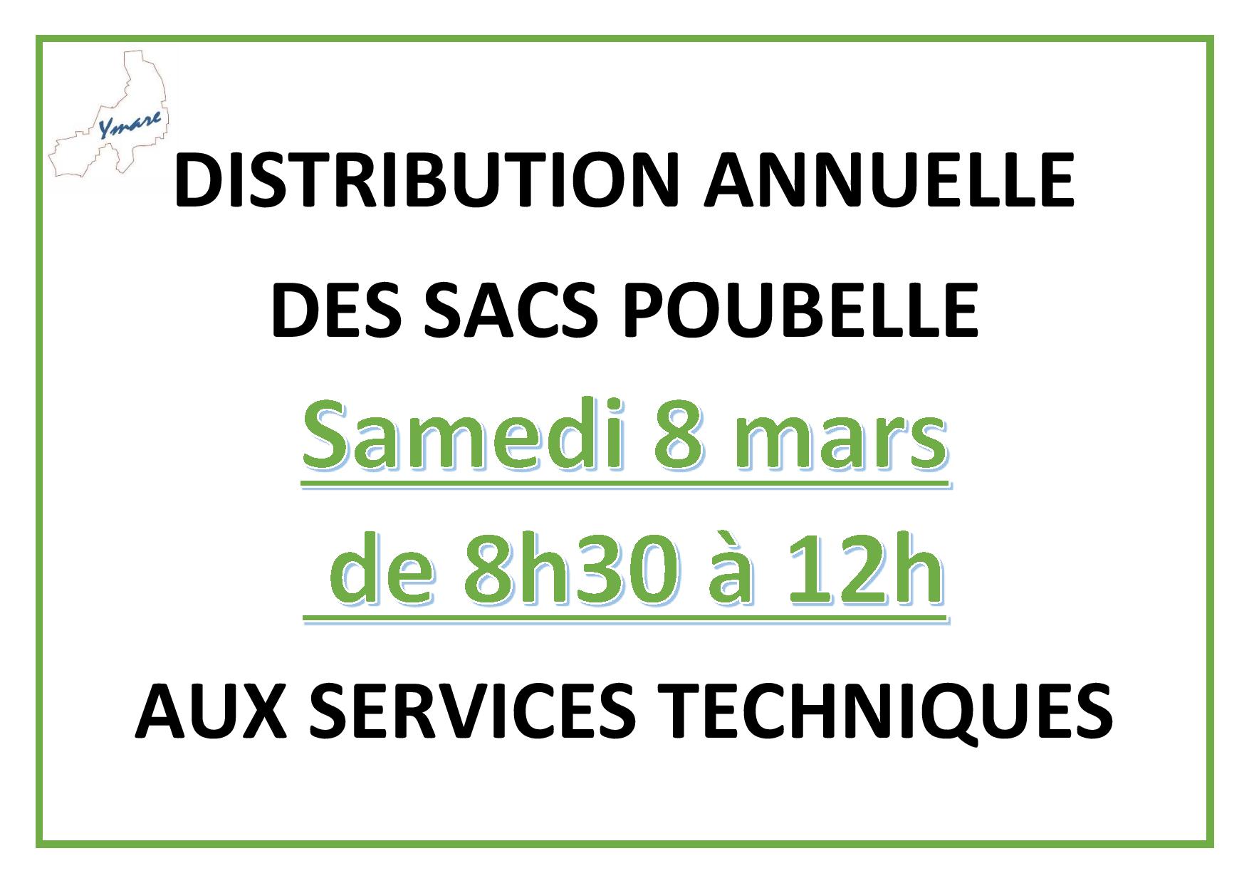 Distribution annuelle des sacs poubelle